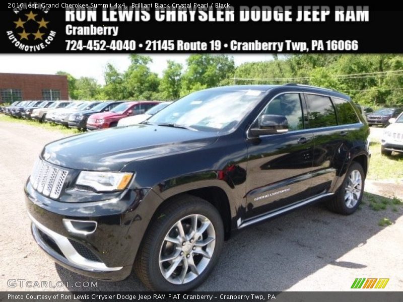 Brilliant Black Crystal Pearl / Black 2016 Jeep Grand Cherokee Summit 4x4