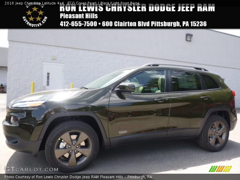 ECO Green Pearl / Black/Light Frost Beige 2016 Jeep Cherokee Latitude 4x4