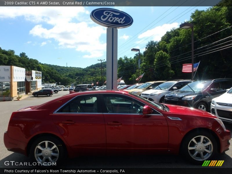 Crystal Red / Cashmere/Cocoa 2009 Cadillac CTS 4 AWD Sedan