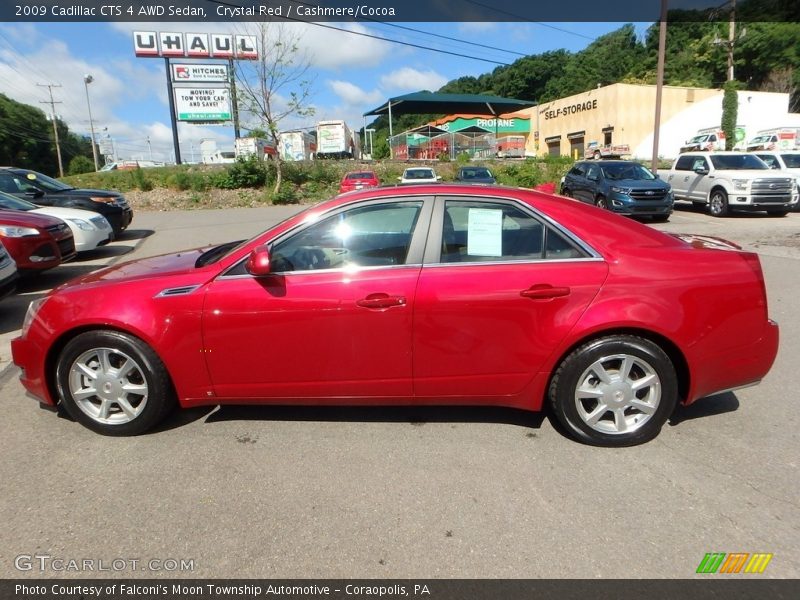 Crystal Red / Cashmere/Cocoa 2009 Cadillac CTS 4 AWD Sedan