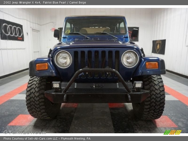 Patriot Blue Pearl / Camel Beige 2002 Jeep Wrangler X 4x4