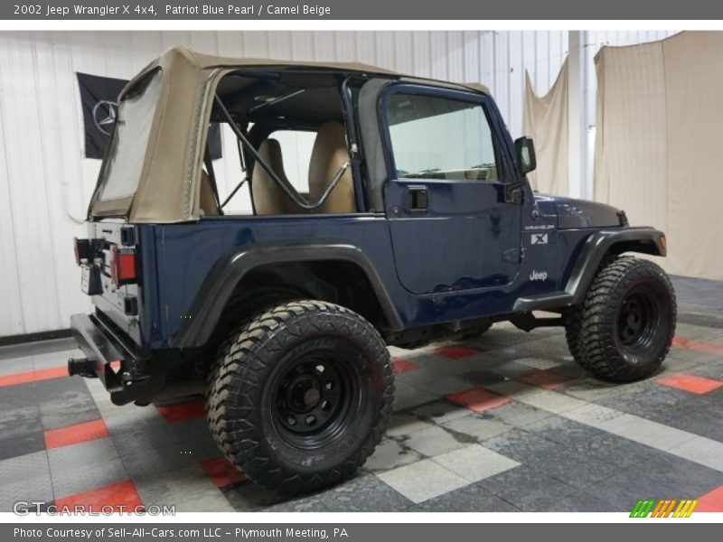 Patriot Blue Pearl / Camel Beige 2002 Jeep Wrangler X 4x4