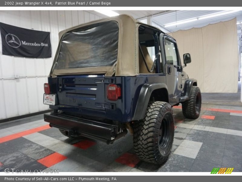 Patriot Blue Pearl / Camel Beige 2002 Jeep Wrangler X 4x4