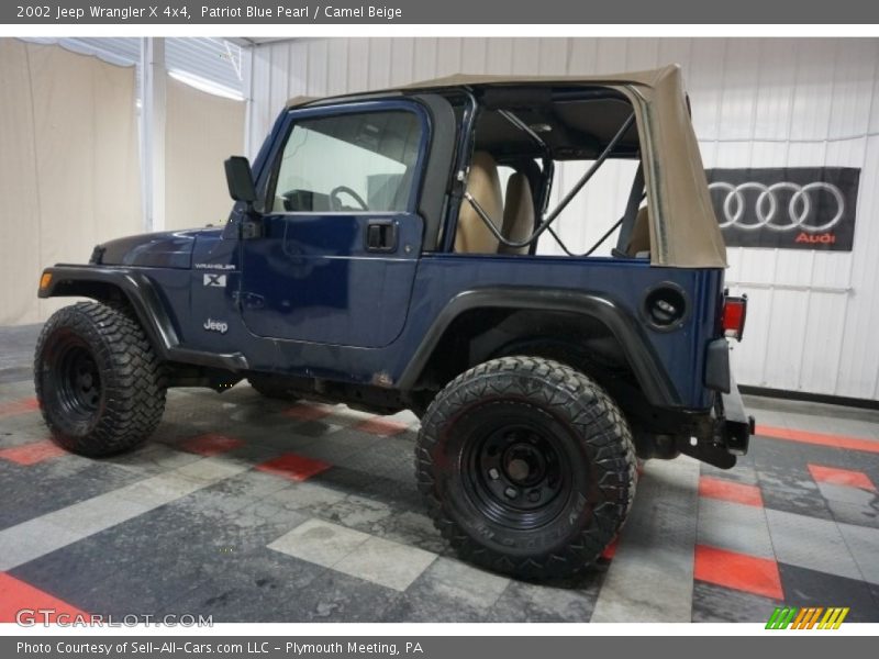 Patriot Blue Pearl / Camel Beige 2002 Jeep Wrangler X 4x4