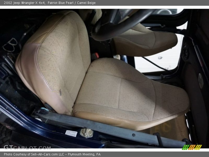 Patriot Blue Pearl / Camel Beige 2002 Jeep Wrangler X 4x4