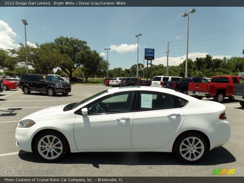 Bright White / Diesel Gray/Ceramic White 2013 Dodge Dart Limited