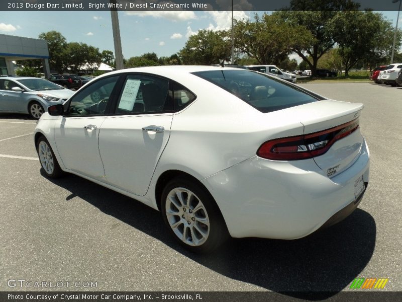 Bright White / Diesel Gray/Ceramic White 2013 Dodge Dart Limited
