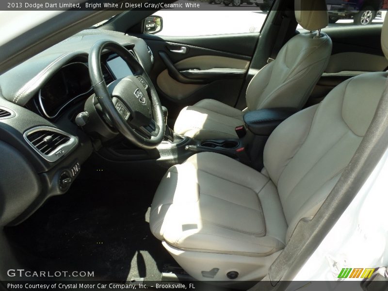 Bright White / Diesel Gray/Ceramic White 2013 Dodge Dart Limited