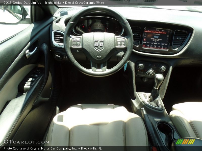 Bright White / Diesel Gray/Ceramic White 2013 Dodge Dart Limited