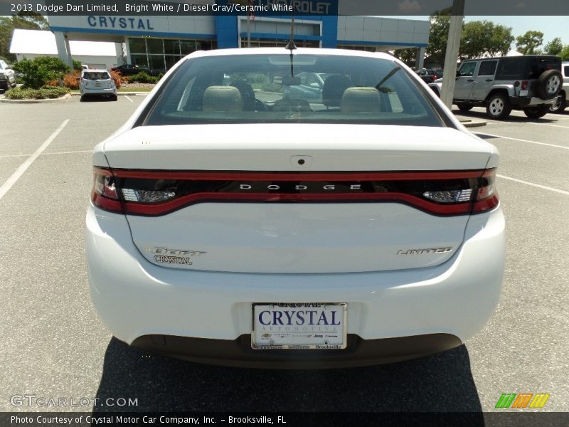 Bright White / Diesel Gray/Ceramic White 2013 Dodge Dart Limited