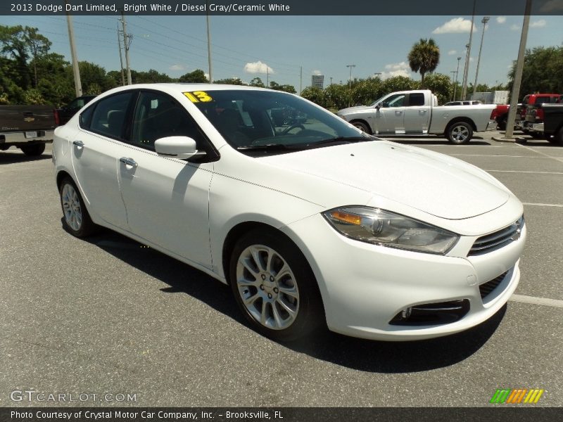 Bright White / Diesel Gray/Ceramic White 2013 Dodge Dart Limited