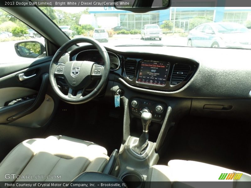 Bright White / Diesel Gray/Ceramic White 2013 Dodge Dart Limited