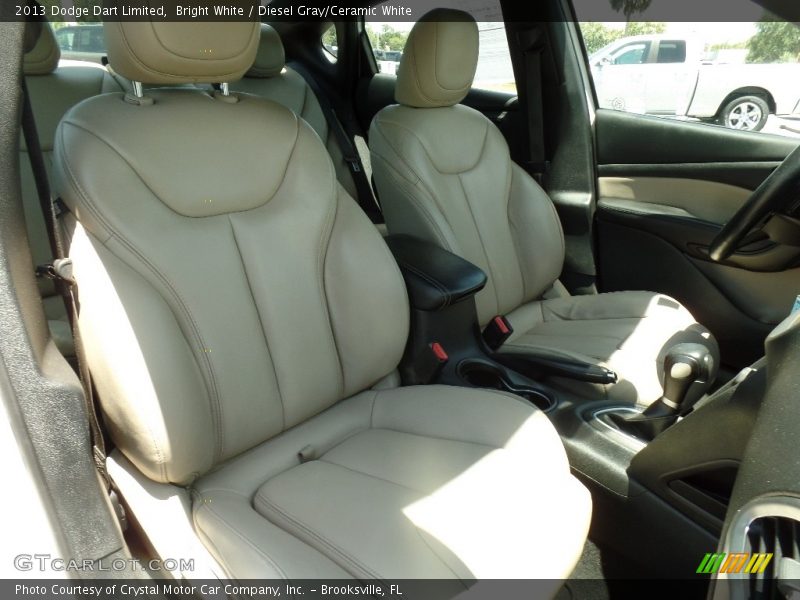 Bright White / Diesel Gray/Ceramic White 2013 Dodge Dart Limited