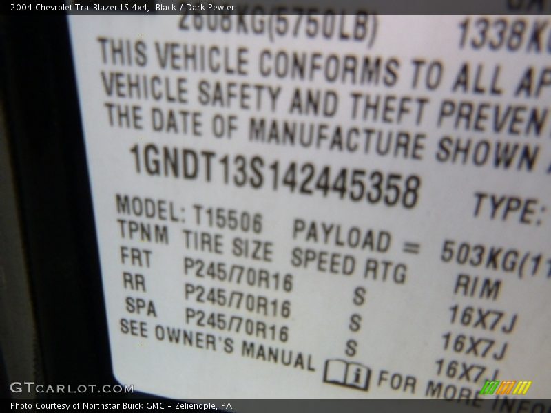 Black / Dark Pewter 2004 Chevrolet TrailBlazer LS 4x4