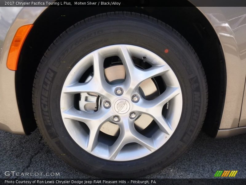 Molten Silver / Black/Alloy 2017 Chrysler Pacifica Touring L Plus