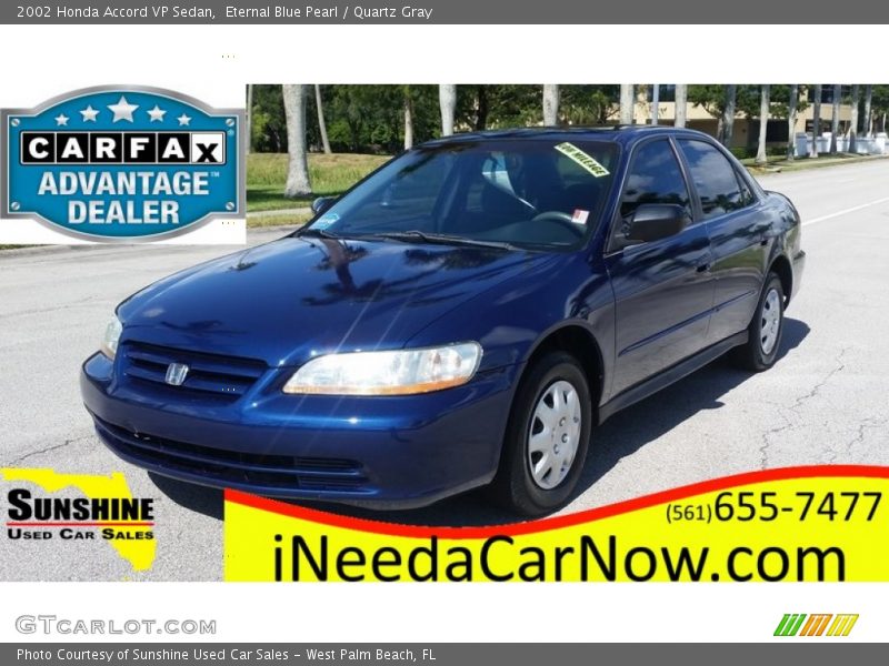 Eternal Blue Pearl / Quartz Gray 2002 Honda Accord VP Sedan