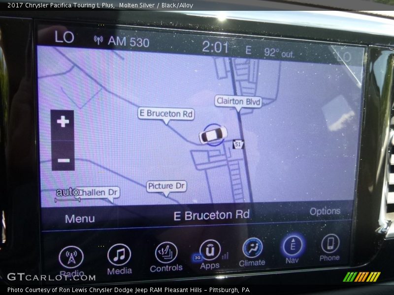 Molten Silver / Black/Alloy 2017 Chrysler Pacifica Touring L Plus