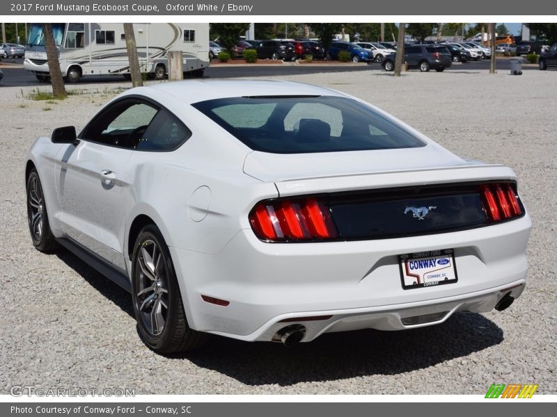 Oxford White / Ebony 2017 Ford Mustang Ecoboost Coupe
