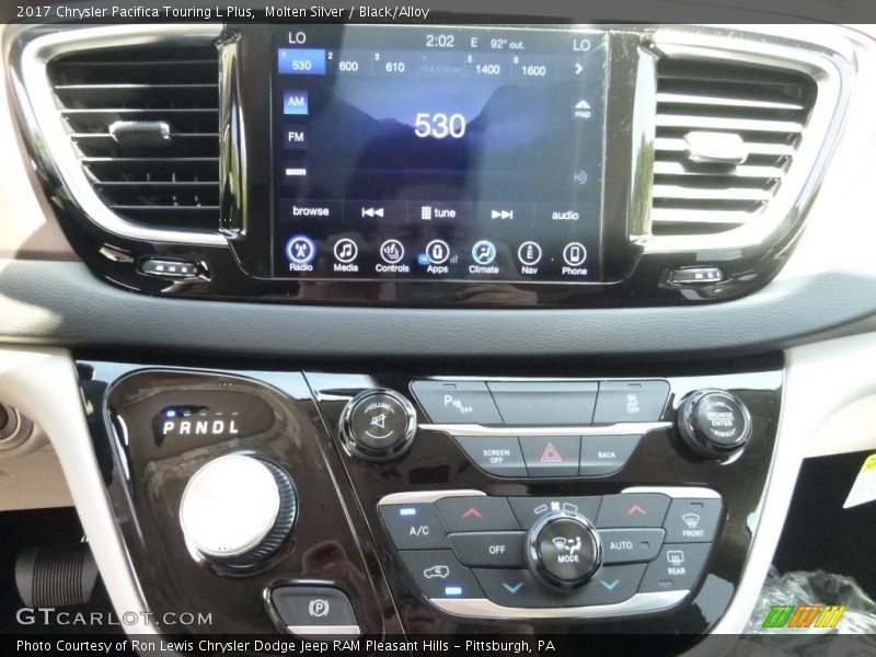 Molten Silver / Black/Alloy 2017 Chrysler Pacifica Touring L Plus