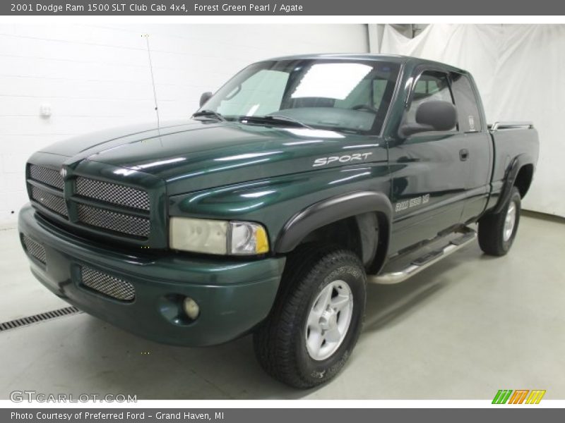 Forest Green Pearl / Agate 2001 Dodge Ram 1500 SLT Club Cab 4x4