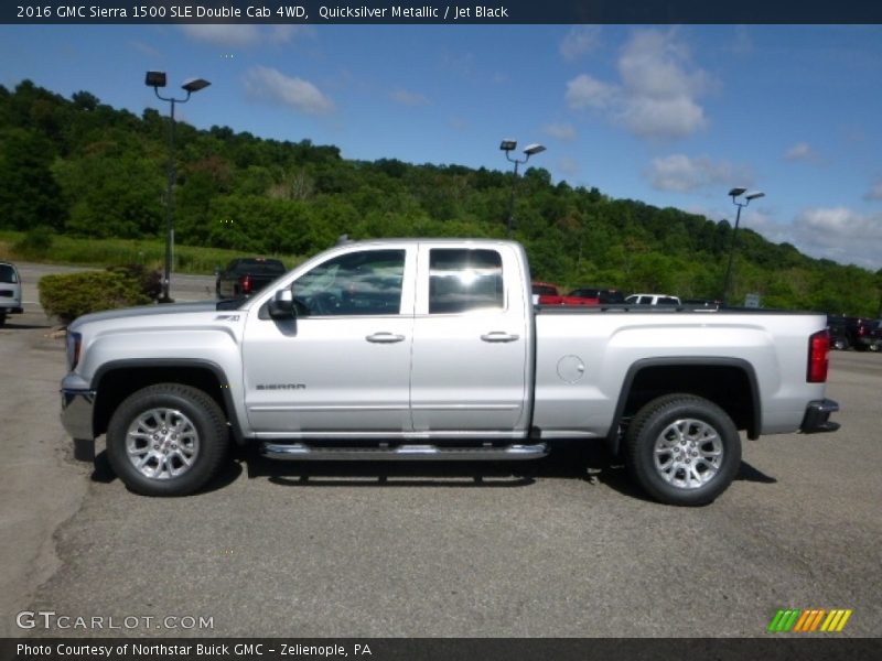 Quicksilver Metallic / Jet Black 2016 GMC Sierra 1500 SLE Double Cab 4WD