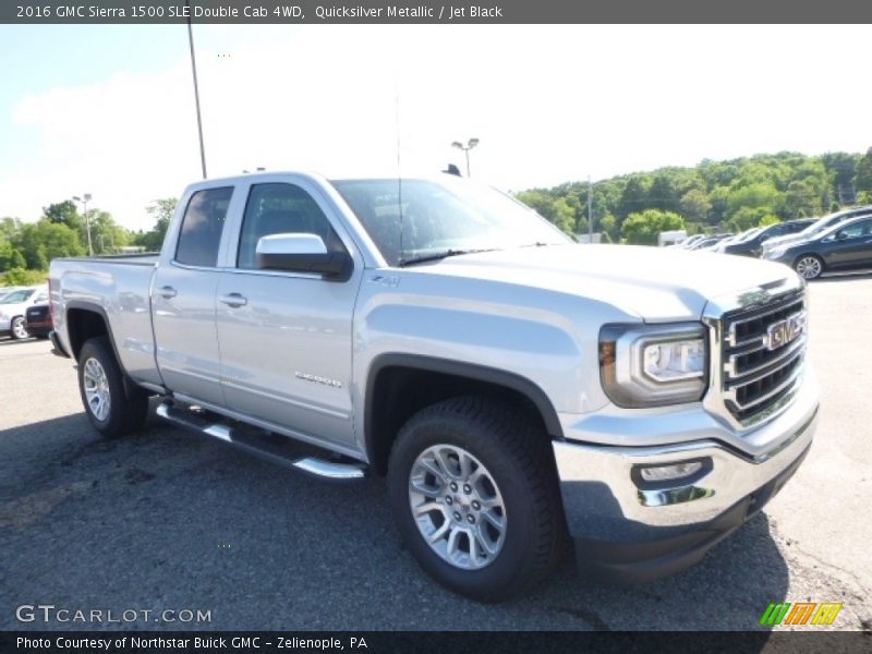Quicksilver Metallic / Jet Black 2016 GMC Sierra 1500 SLE Double Cab 4WD