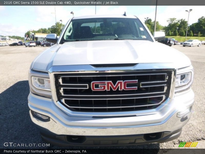 Quicksilver Metallic / Jet Black 2016 GMC Sierra 1500 SLE Double Cab 4WD