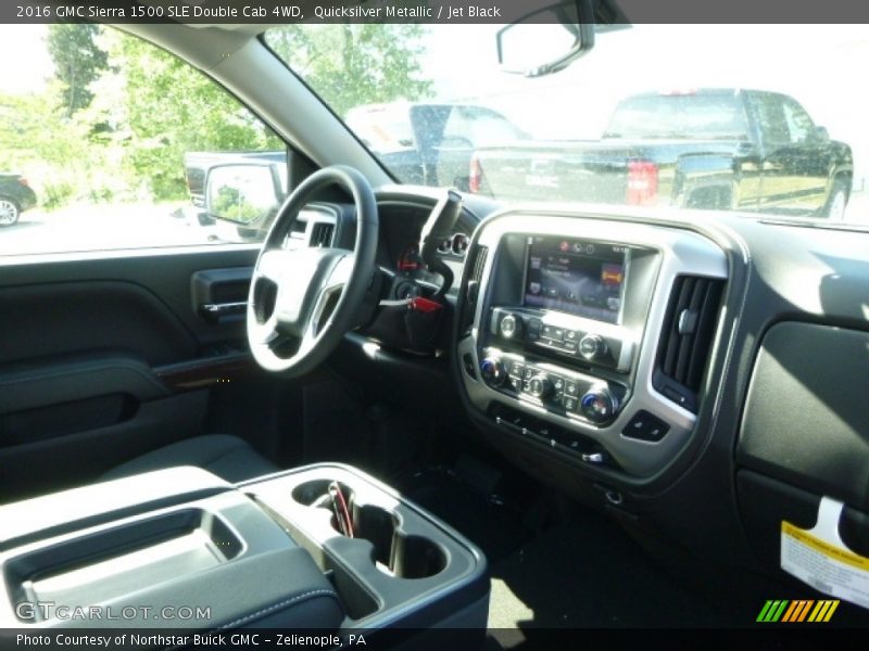 Quicksilver Metallic / Jet Black 2016 GMC Sierra 1500 SLE Double Cab 4WD
