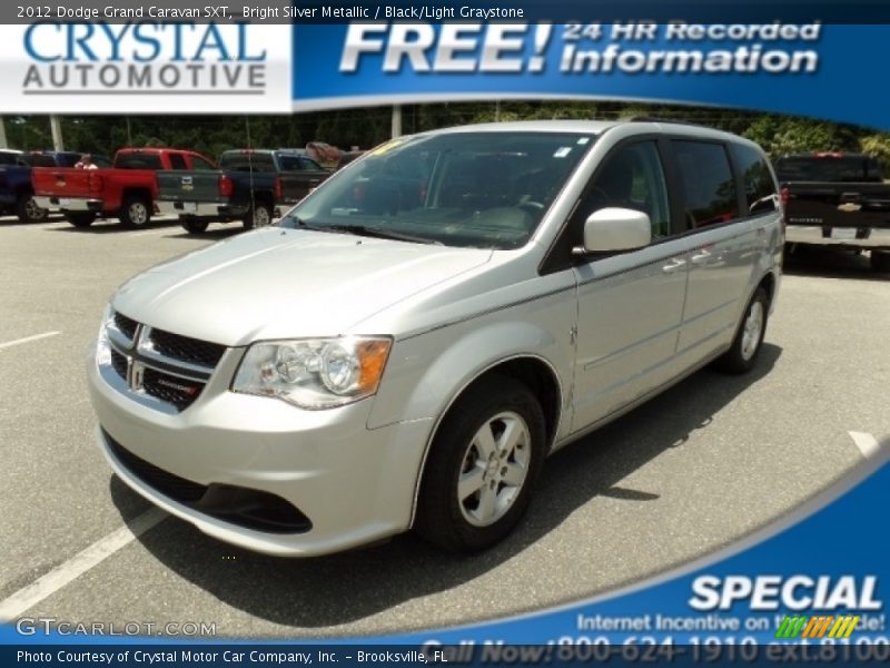 Bright Silver Metallic / Black/Light Graystone 2012 Dodge Grand Caravan SXT