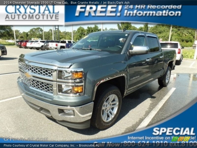 Blue Granite Metallic / Jet Black/Dark Ash 2014 Chevrolet Silverado 1500 LT Crew Cab