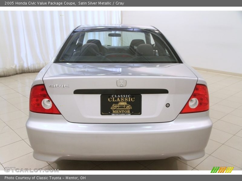 Satin Silver Metallic / Gray 2005 Honda Civic Value Package Coupe