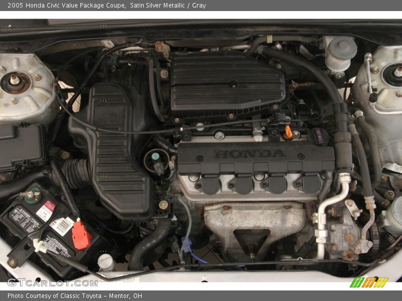 Satin Silver Metallic / Gray 2005 Honda Civic Value Package Coupe