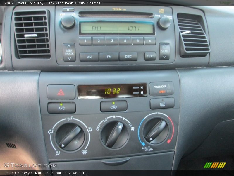 Black Sand Pearl / Dark Charcoal 2007 Toyota Corolla S