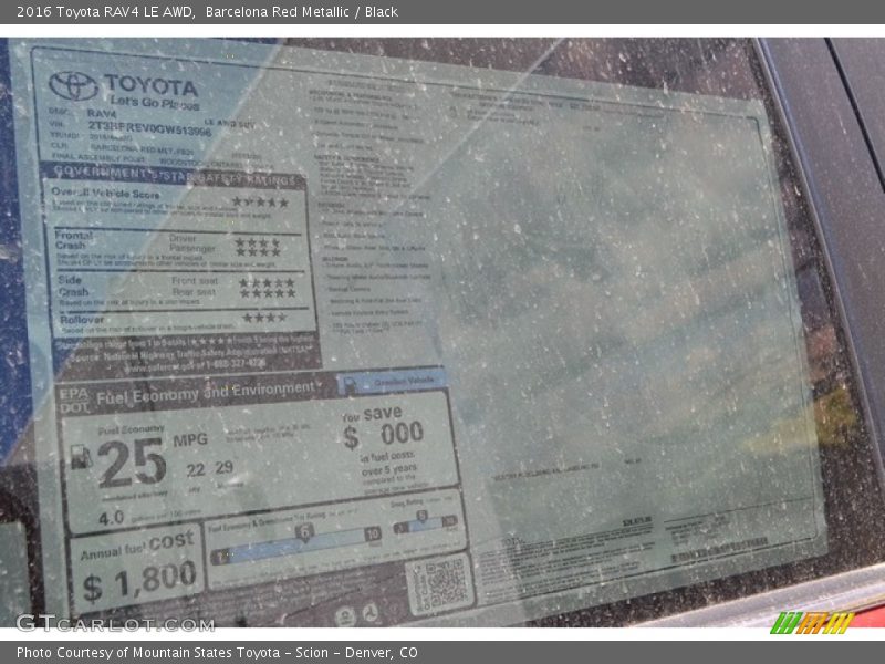Barcelona Red Metallic / Black 2016 Toyota RAV4 LE AWD