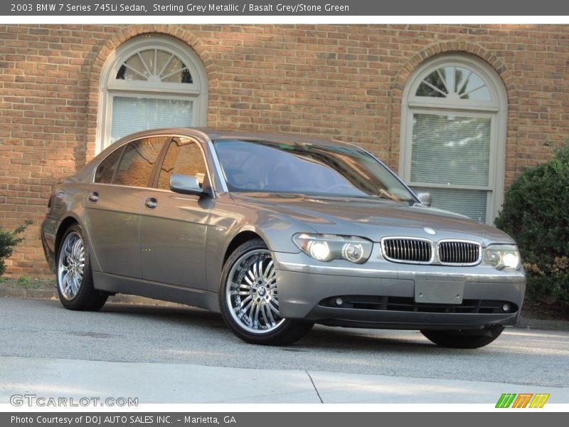 Sterling Grey Metallic / Basalt Grey/Stone Green 2003 BMW 7 Series 745Li Sedan