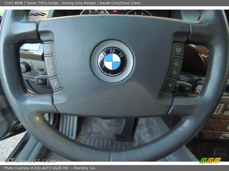 Sterling Grey Metallic / Basalt Grey/Stone Green 2003 BMW 7 Series 745Li Sedan