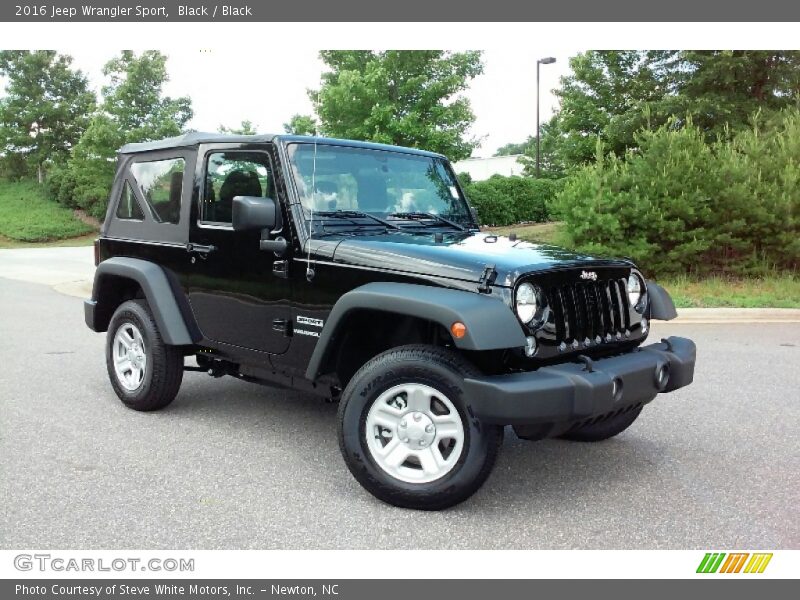 Black / Black 2016 Jeep Wrangler Sport