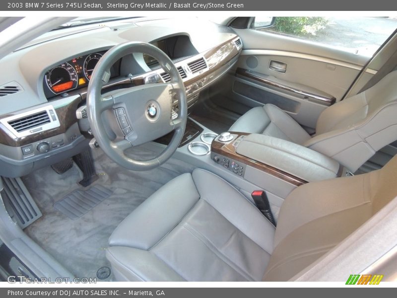 Sterling Grey Metallic / Basalt Grey/Stone Green 2003 BMW 7 Series 745Li Sedan