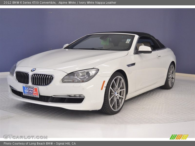 Alpine White / Ivory White Nappa Leather 2012 BMW 6 Series 650i Convertible