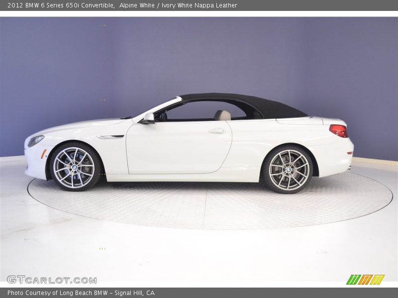 Alpine White / Ivory White Nappa Leather 2012 BMW 6 Series 650i Convertible