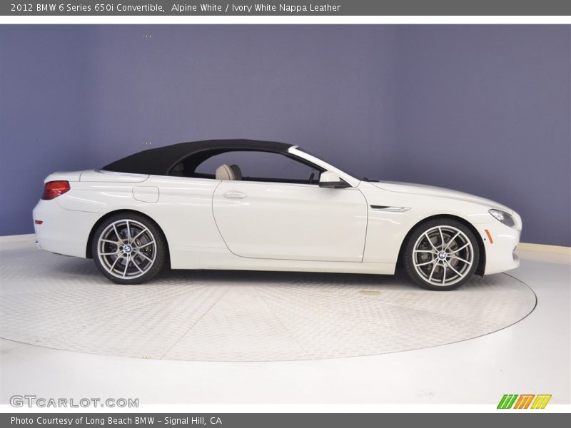 Alpine White / Ivory White Nappa Leather 2012 BMW 6 Series 650i Convertible
