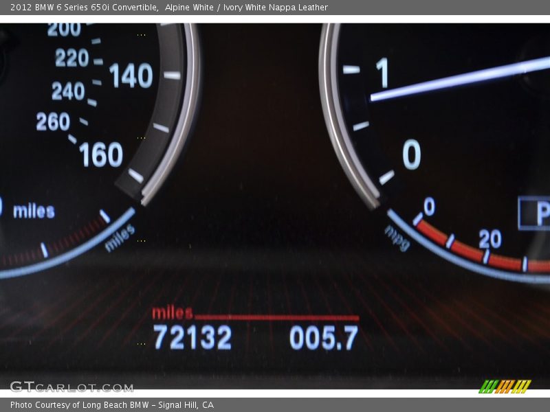 Alpine White / Ivory White Nappa Leather 2012 BMW 6 Series 650i Convertible