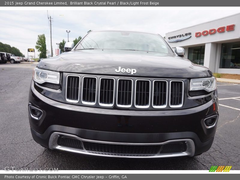 Brilliant Black Crystal Pearl / Black/Light Frost Beige 2015 Jeep Grand Cherokee Limited