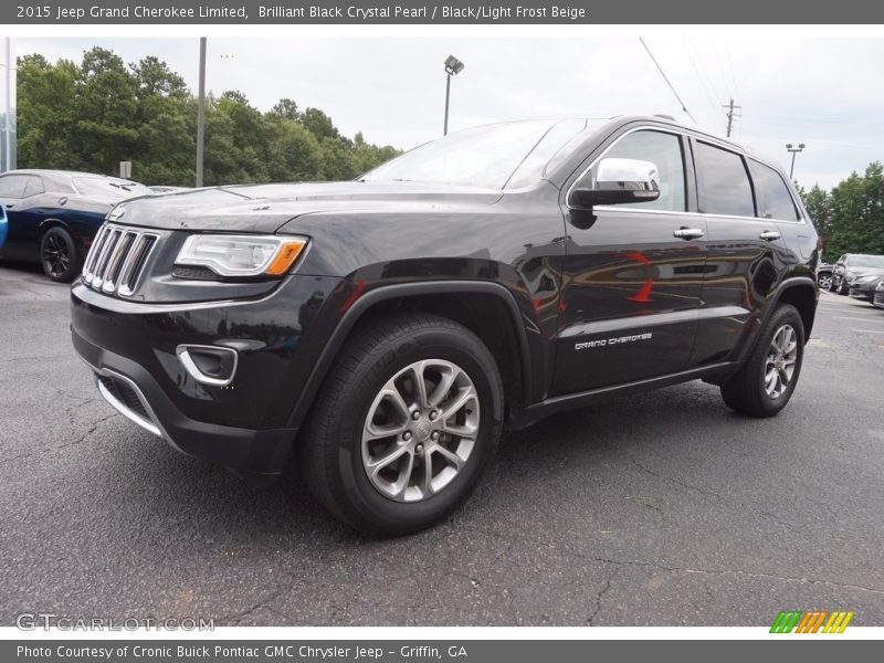 Brilliant Black Crystal Pearl / Black/Light Frost Beige 2015 Jeep Grand Cherokee Limited