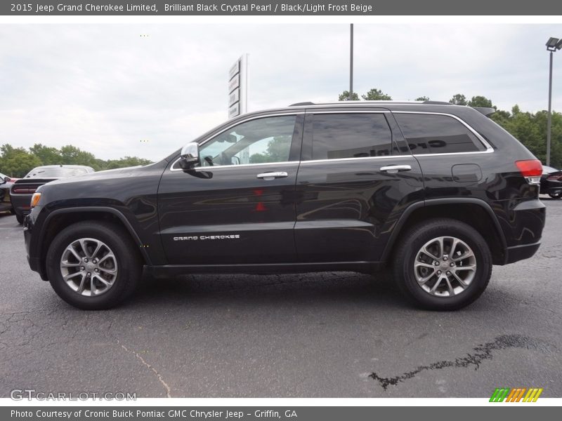 Brilliant Black Crystal Pearl / Black/Light Frost Beige 2015 Jeep Grand Cherokee Limited