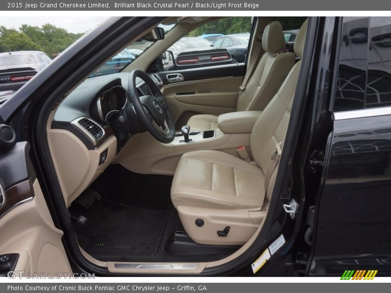 Brilliant Black Crystal Pearl / Black/Light Frost Beige 2015 Jeep Grand Cherokee Limited