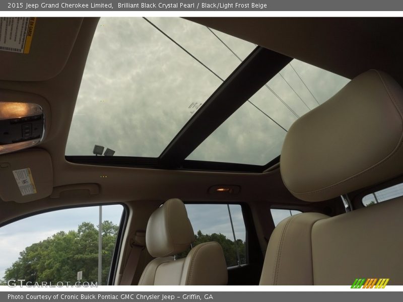 Brilliant Black Crystal Pearl / Black/Light Frost Beige 2015 Jeep Grand Cherokee Limited