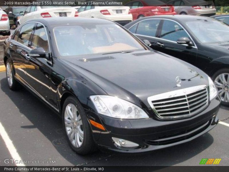 Black / Savanna/Cashmere 2009 Mercedes-Benz S 550 4Matic Sedan
