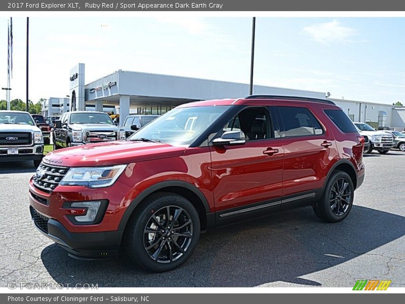 Ruby Red / Sport Appearance Dark Earth Gray 2017 Ford Explorer XLT
