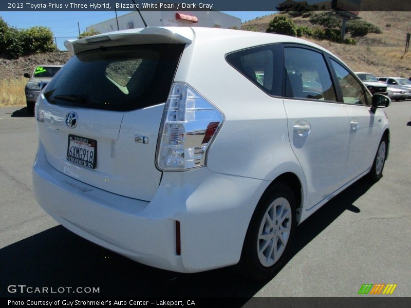 Blizzard White Pearl / Dark Gray 2013 Toyota Prius v Three Hybrid